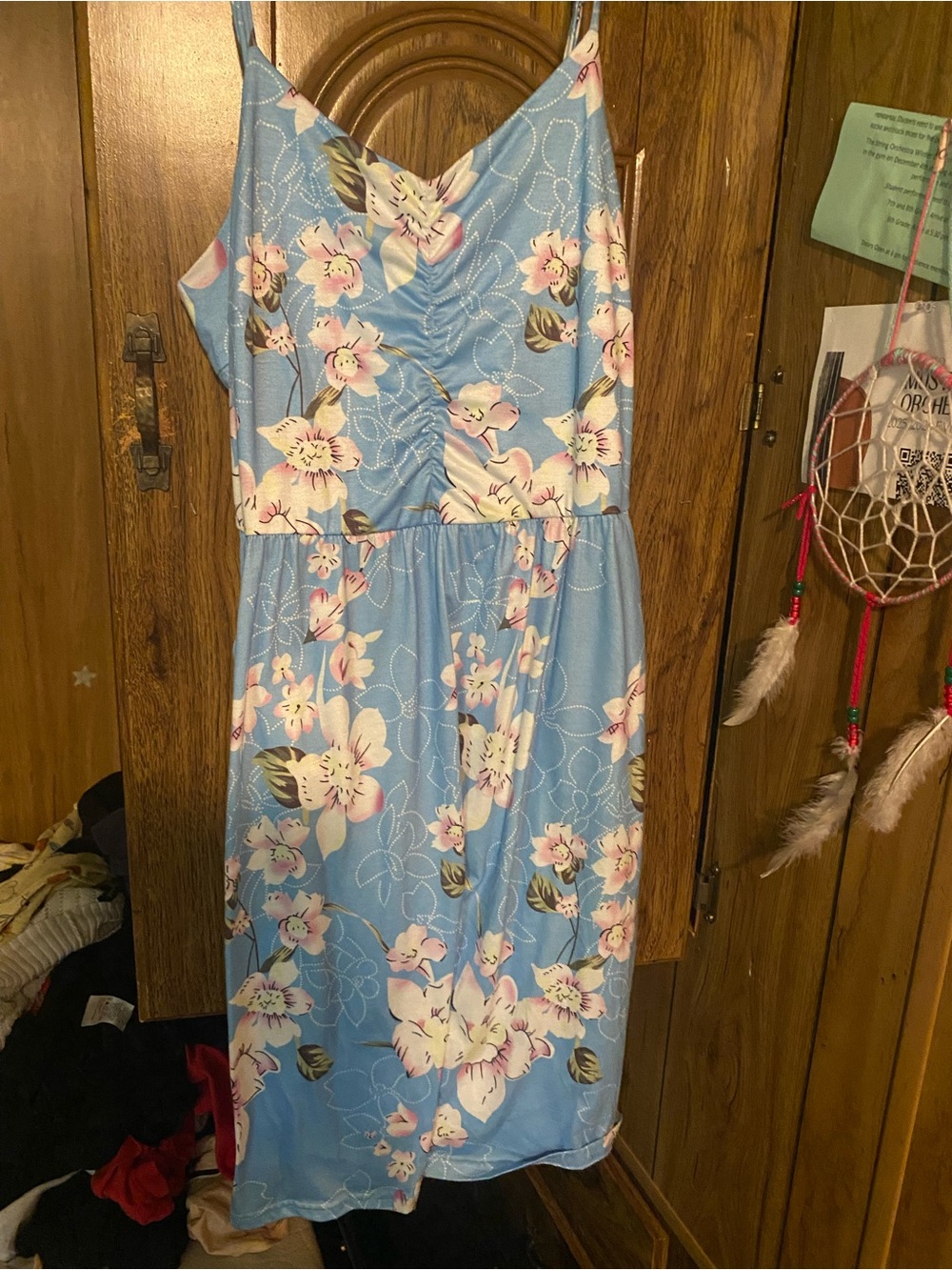 Light Blue Floral Midi Sundress